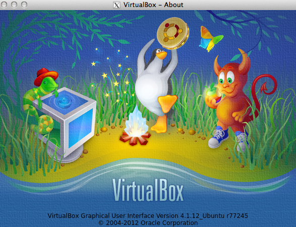 VirtualBox about